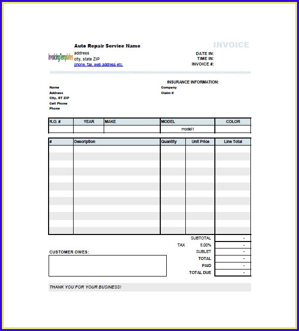 Free Car Rental Invoice Template Word Free Car Rental Invoice Template Word