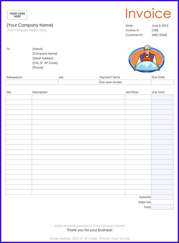 Free Catering Invoice Template Word Free Catering Invoice Template Word