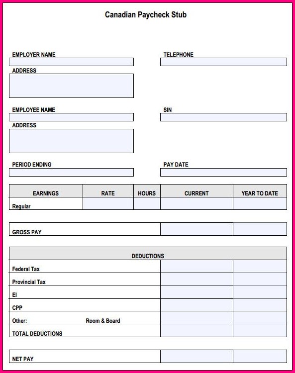 Free Check Stub Template Printables Free Check Stub Template Printables