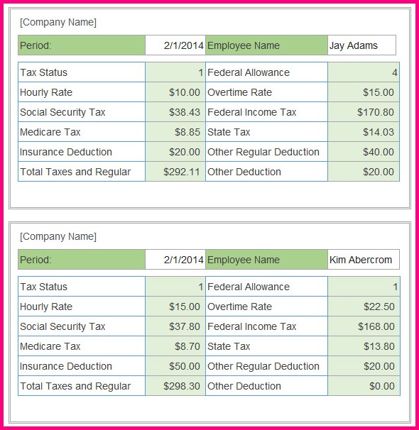Free Check Stub Template With Calculator Free Check Stub Template With Calculator