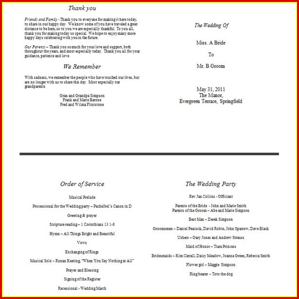 Free Christian Wedding Program Templates Free Christian Wedding Program Templates