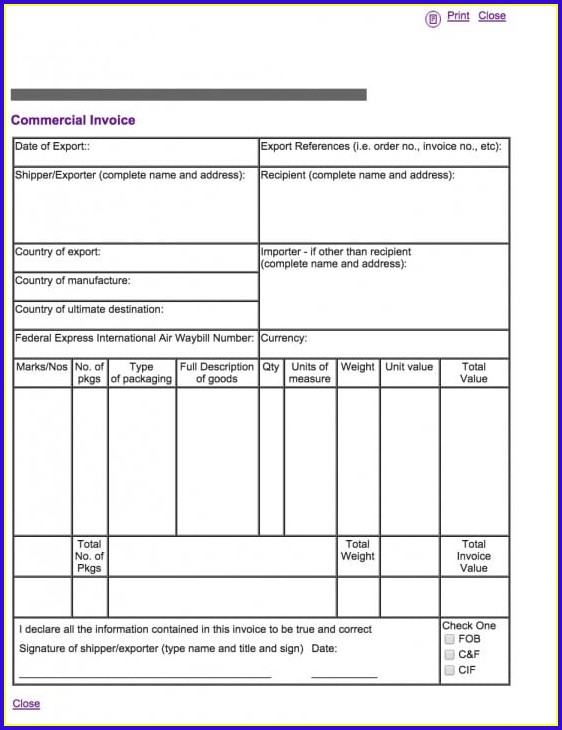 Free Commercial Invoice Template Word Free Commercial Invoice Template Word