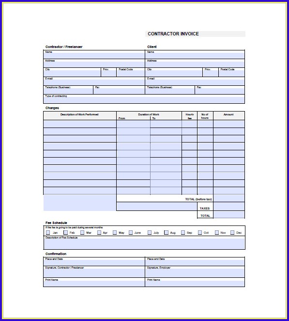 Free Construction Invoice Template Word Free Construction Invoice Template Word