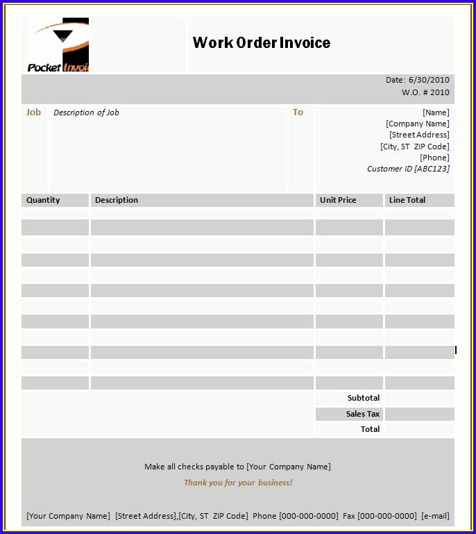 Free Invoice Template For Word 2010 Free Invoice Template For Word 2010