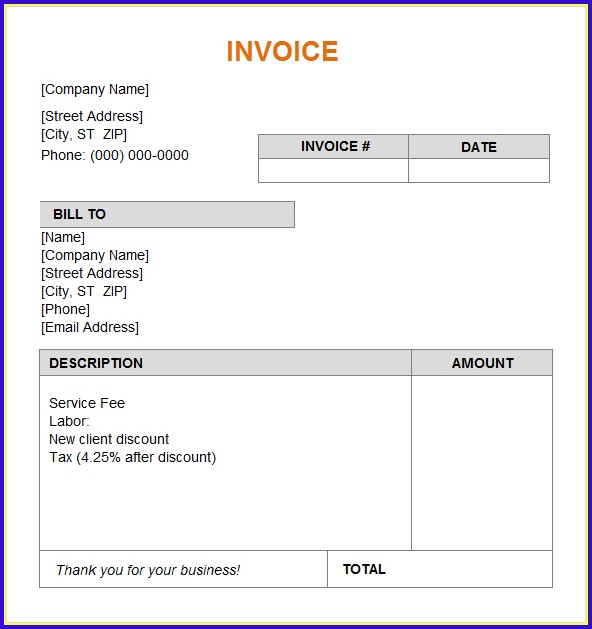 Free Invoice Template Word 2007 Free Invoice Template Word 2007