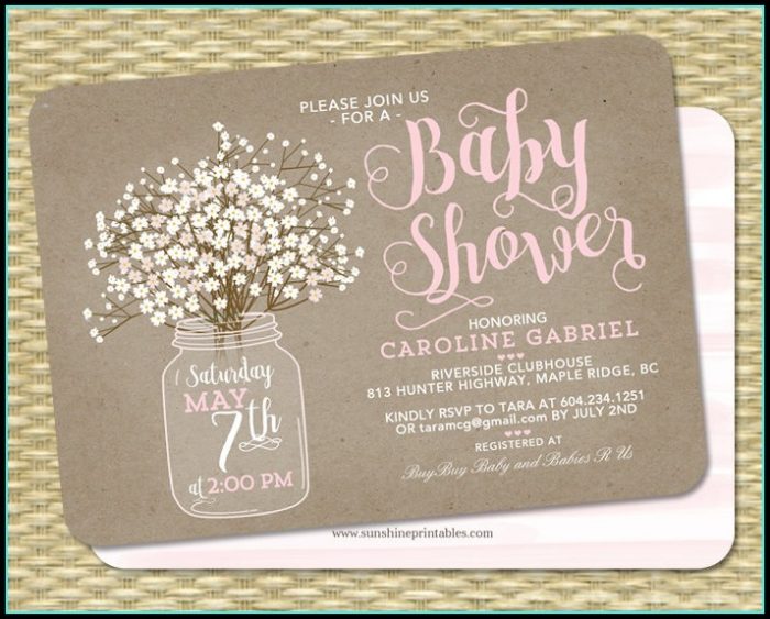 Free Mason Jar Baby Shower Invitation Template Free Mason Jar Baby Shower Invitation Template
