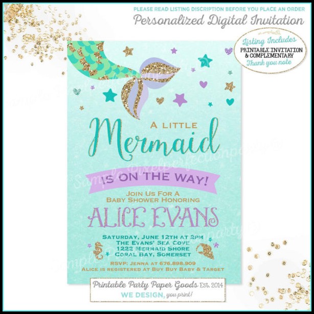 Free Mermaid Baby Shower Invitation Template Free Mermaid Baby Shower Invitation Template