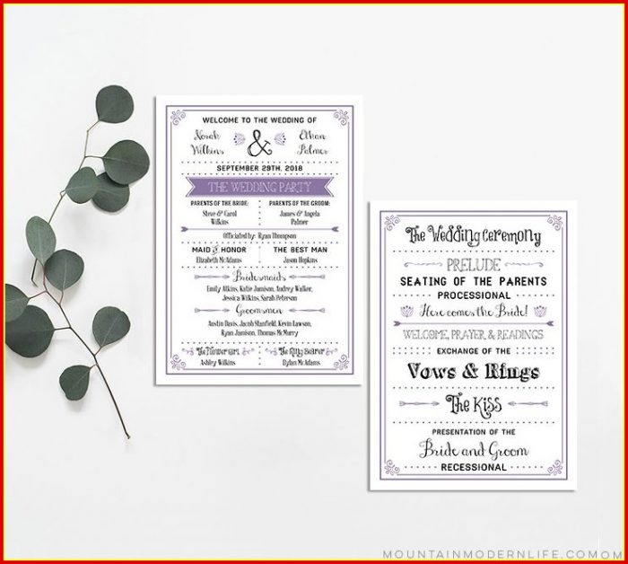 Free Modern Wedding Program Templates Free Modern Wedding Program Templates