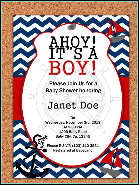 Free Nautical Baby Shower Invitation Templates Free Nautical Baby Shower Invitation Templates