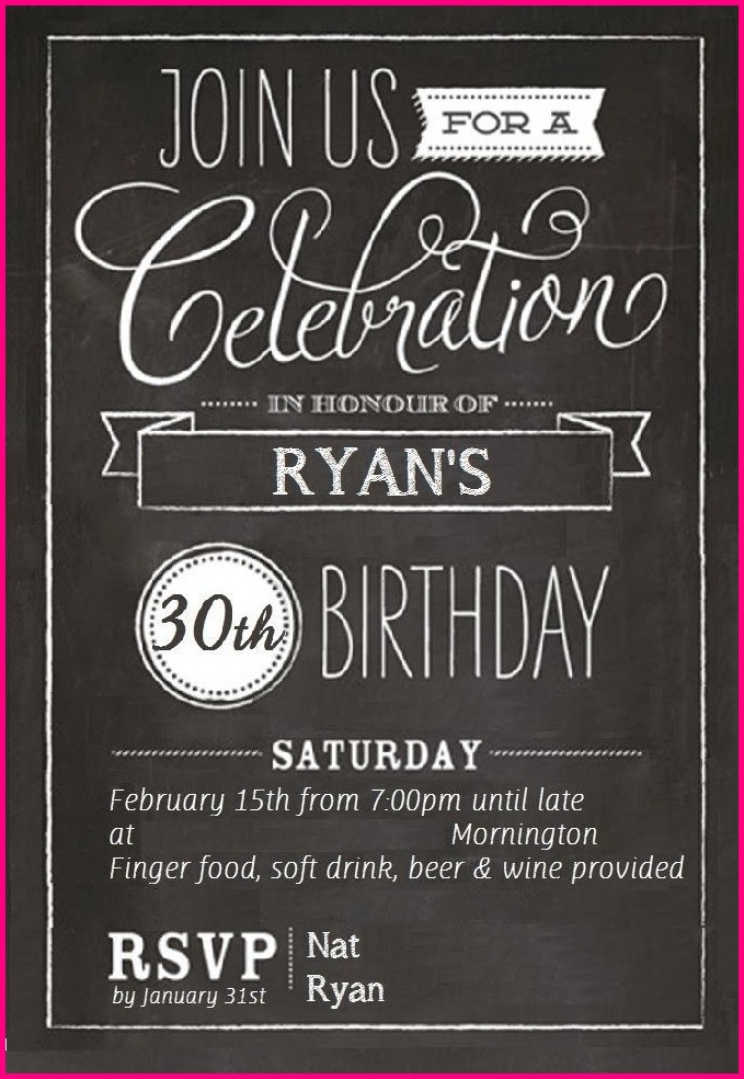 Free Printable 30th Birthday Invitation Templates Free Printable 30th Birthday Invitation Templates