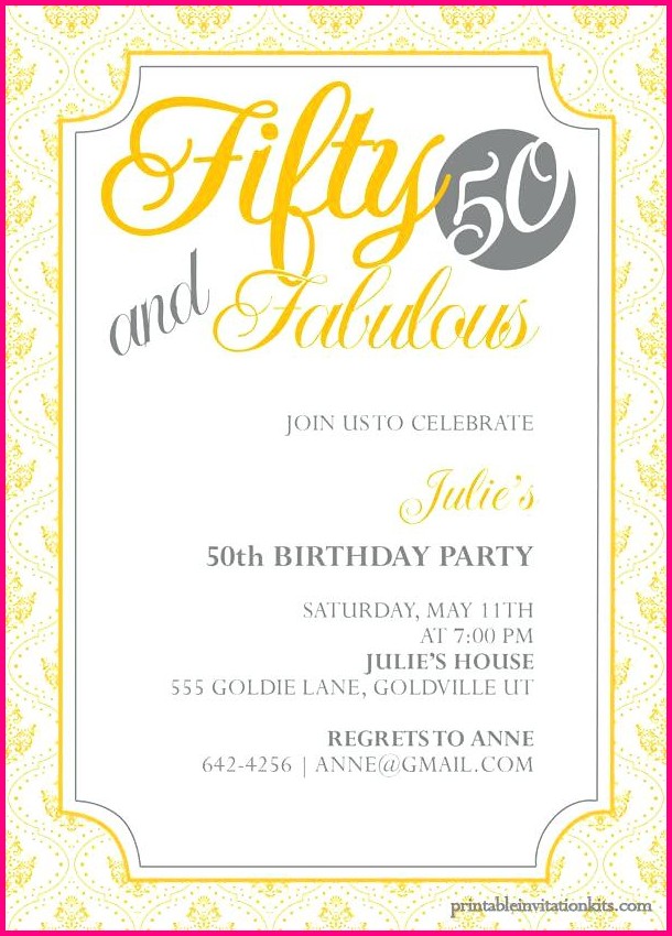 Free Printable 50th Birthday Invitation Templates Free Printable 50th Birthday Invitation Templates