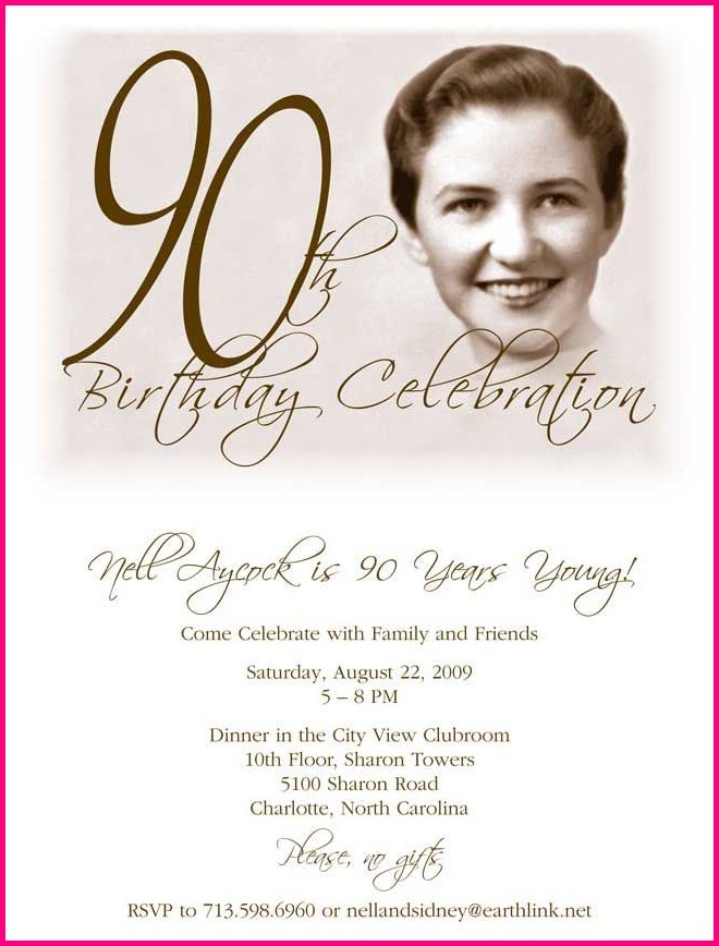 Free Printable 90th Birthday Invitation Templates Free Printable 90th Birthday Invitation Templates