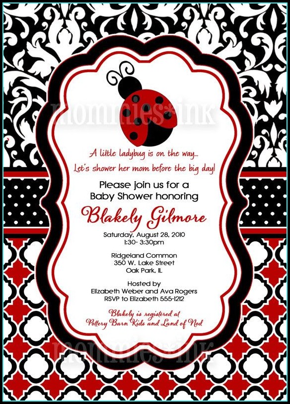 Free Printable Ladybug Baby Shower Invitations Templates Free Printable Ladybug Baby Shower Invitations Templates