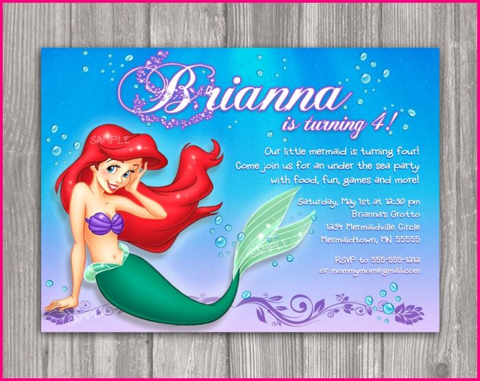 Free Printable Little Mermaid Birthday Invitation Templates Free Printable Little Mermaid Birthday Invitation Templates