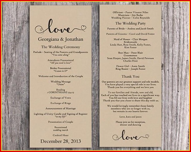 free wedding program templates microsoft word templates 1 resume