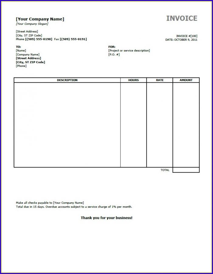 Free Sample Invoice Template For Word Free Sample Invoice Template For Word