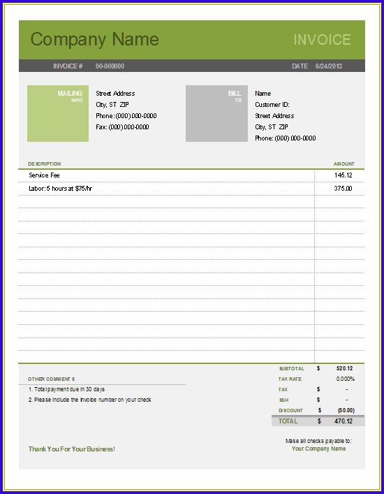 Free Simple Invoice Template For Word Free Simple Invoice Template For Word