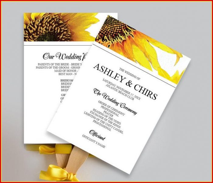 Free Sunflower Wedding Program Templates Free Sunflower Wedding Program Templates