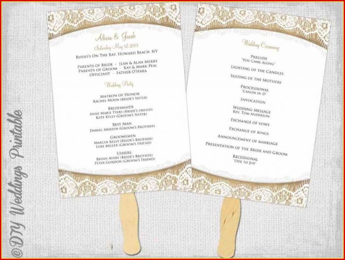 Free Wedding Program Fan Templates Word Free Wedding Program Fan Templates Word
