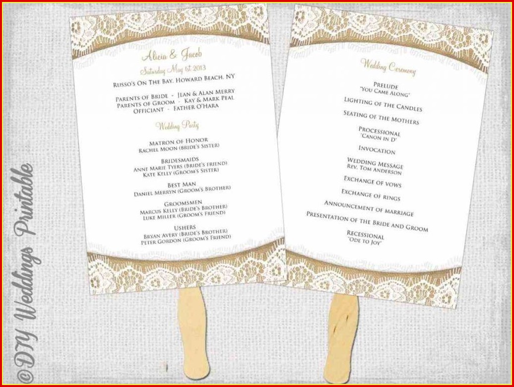 Free Wedding Program Fan Templates Word Templates 1 Resume Examples
