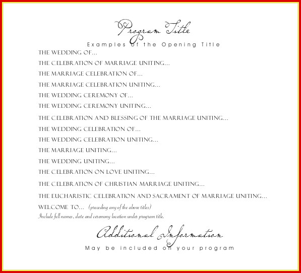 Free Wedding Program Templates Download Free Wedding Program Templates Download
