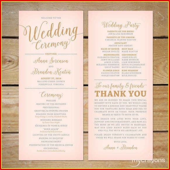 Free Wedding Program Templates Online Free Wedding Program Templates Online