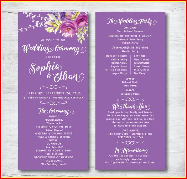 Free Wedding Program Templates To Download Free Wedding Program Templates To Download