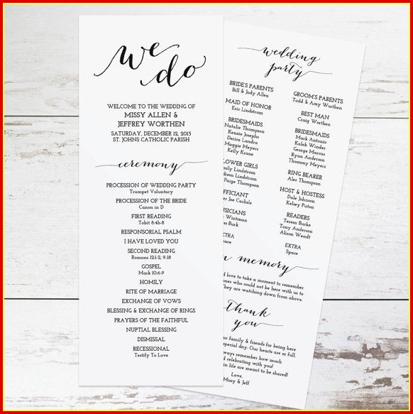 Free Wedding Program Templates Free Wedding Program Templates