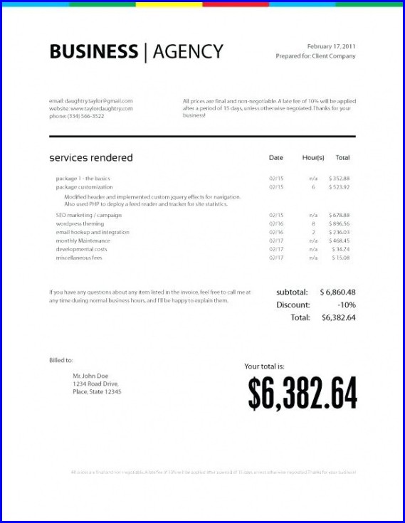 Freelance Artist Invoice Template Freelance Artist Invoice Template