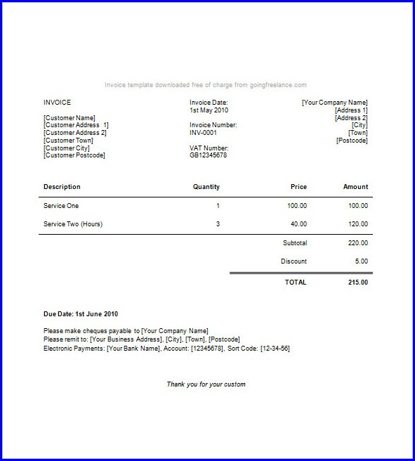 Freelance Invoice Template No Company Freelance Invoice Template No Company