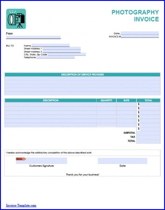 Freelance Photographer Invoice Template Freelance Photographer Invoice Template