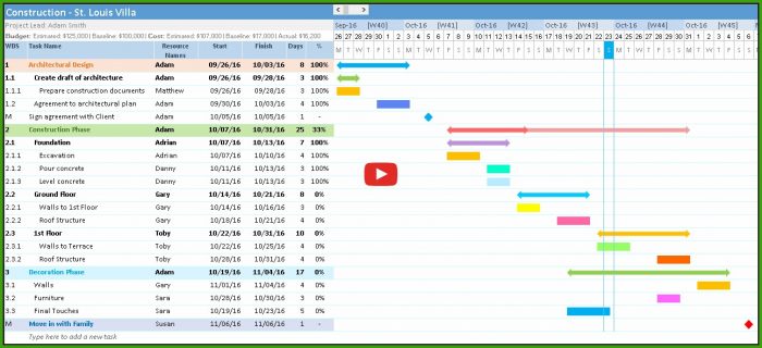 Gantt Chart Template Excel 2016 Gantt Chart Template Excel 2016