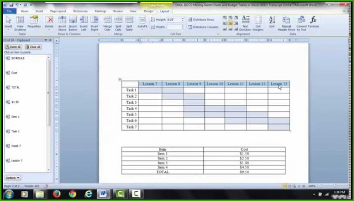 Gantt Chart Template For Word Gantt Chart Template For Word