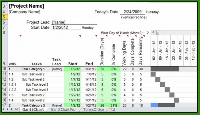 Gantt Chart Template Word Gantt Chart Template Word