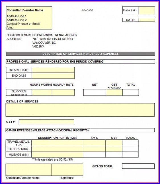 Independent Contractor Billing Invoice Template Independent Contractor Billing Invoice Template