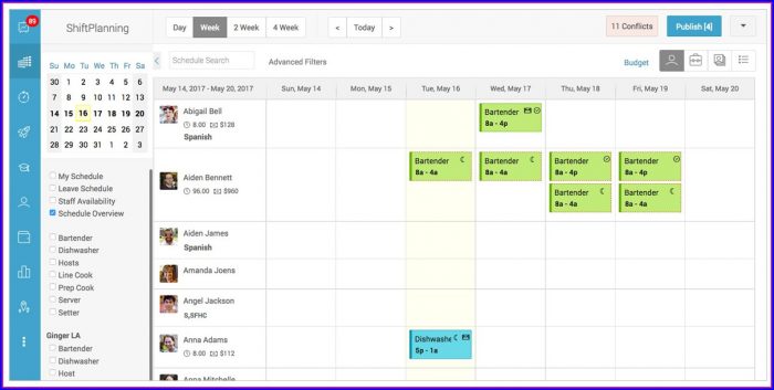 Monthly Employee Shift Schedule Template Excel Monthly Employee Shift Schedule Template Excel