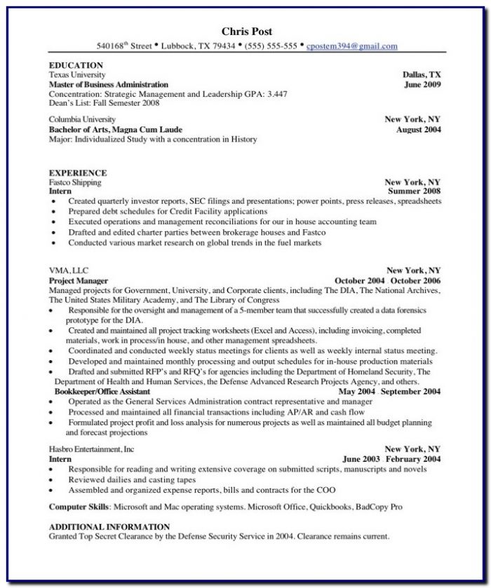 Non Professional Resume Template Non Professional Resume Template