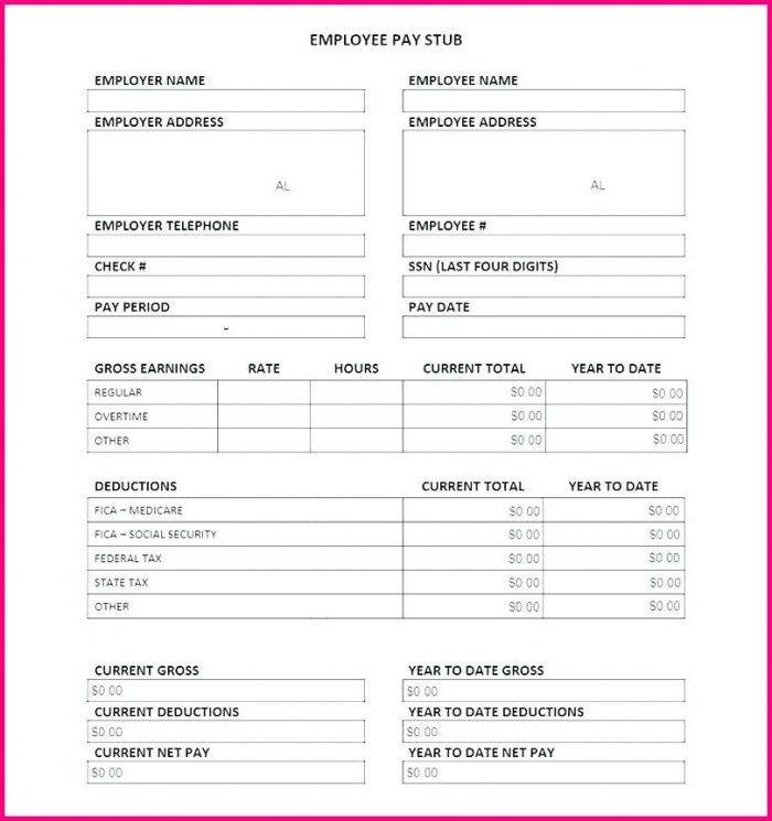 Pay Stub Template With Calculator Pay Stub Template With Calculator