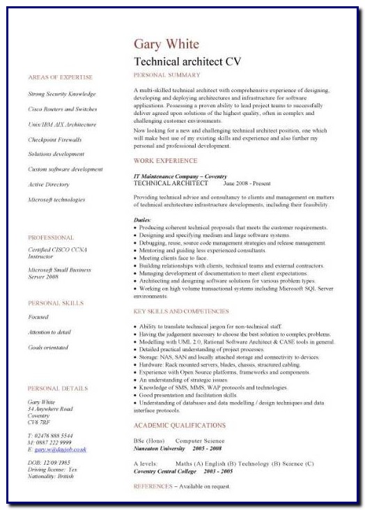 Professional Cv Template Architect Professional Cv Template Architect