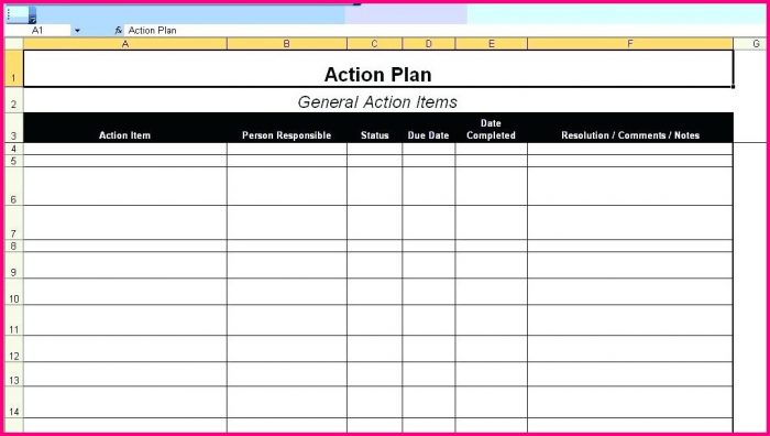 Project Management Action Plan Template Excel Project Management Action Plan Template Excel