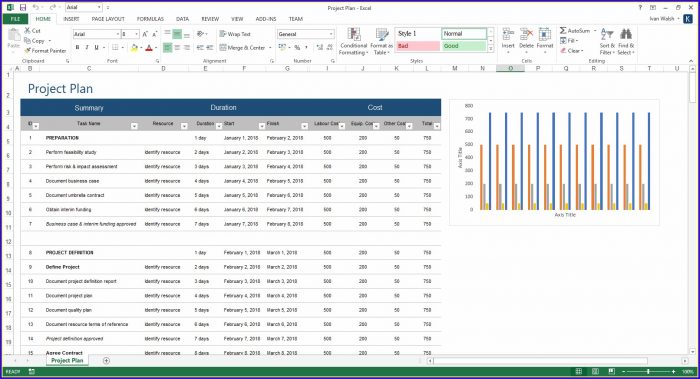 Project Plan Template Excel 2013 Project Plan Template Excel 2013
