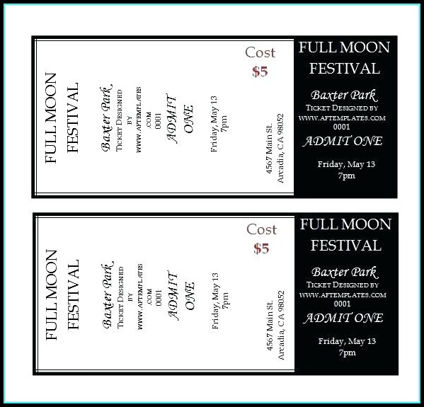 Prom Ticket Template Word Prom Ticket Template Word