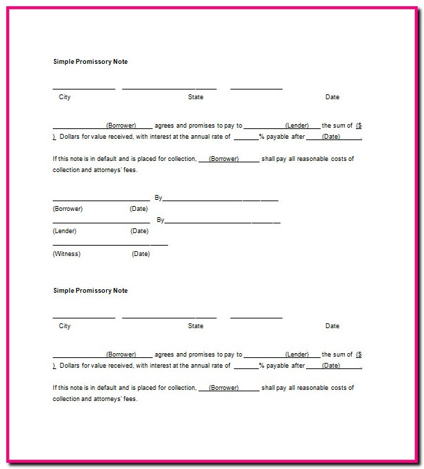 Promissory Note Form Blank Promissory Note Form Blank