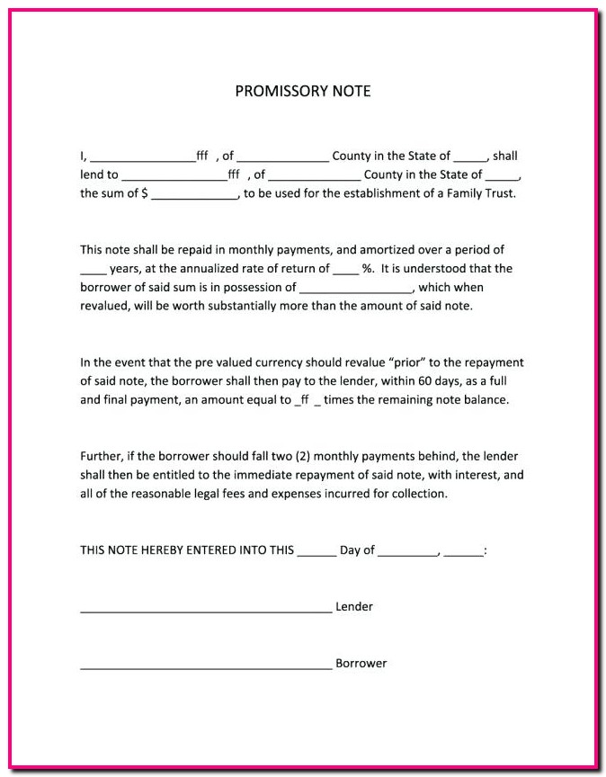 Promissory Note Form Canada Promissory Note Form Canada