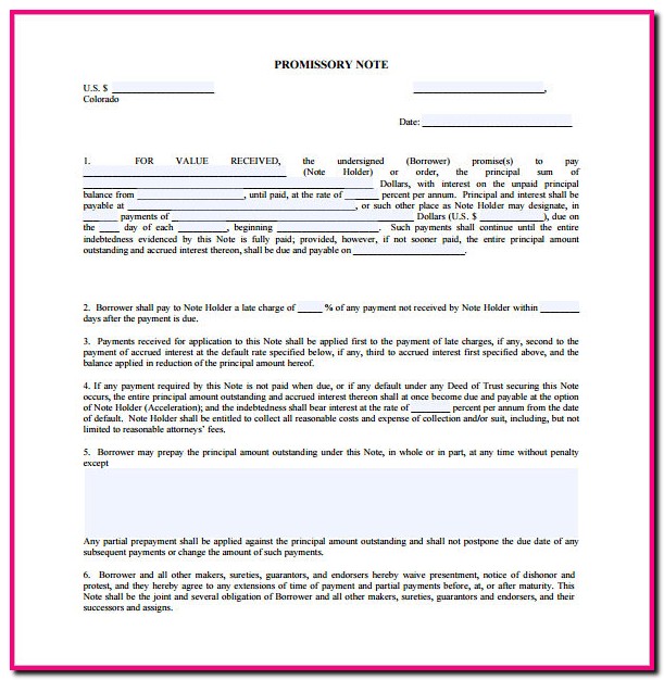 Promissory Note Form New York Promissory Note Form New York