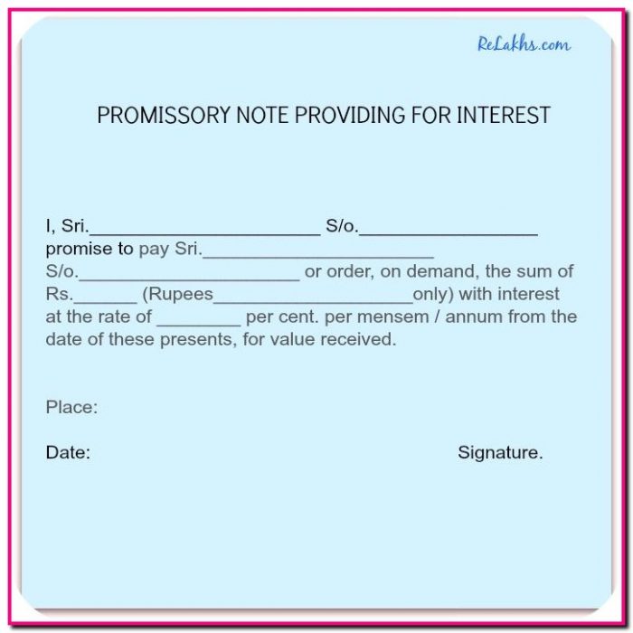 Promissory Note Legal Format Promissory Note Legal Format