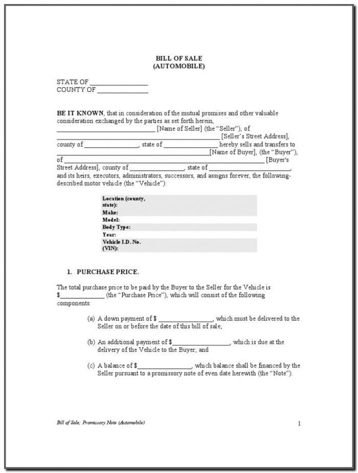 Promissory Note Template For Car Promissory Note Template For Car