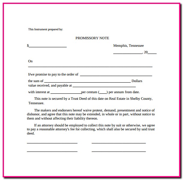 Promissory Note Template Free Online Promissory Note Template Free Online