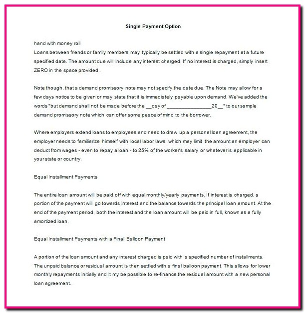 promissory note template india