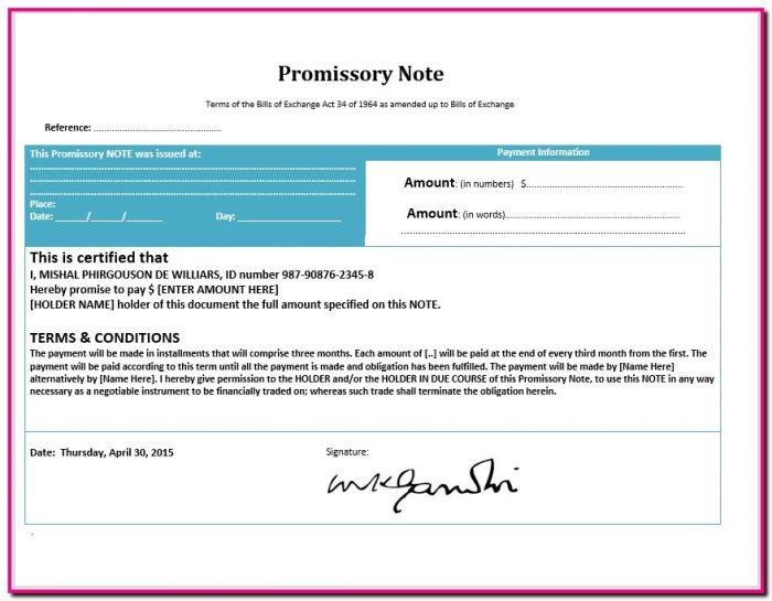 Promissory Note Template Microsoft Word Promissory Note Template Microsoft Word